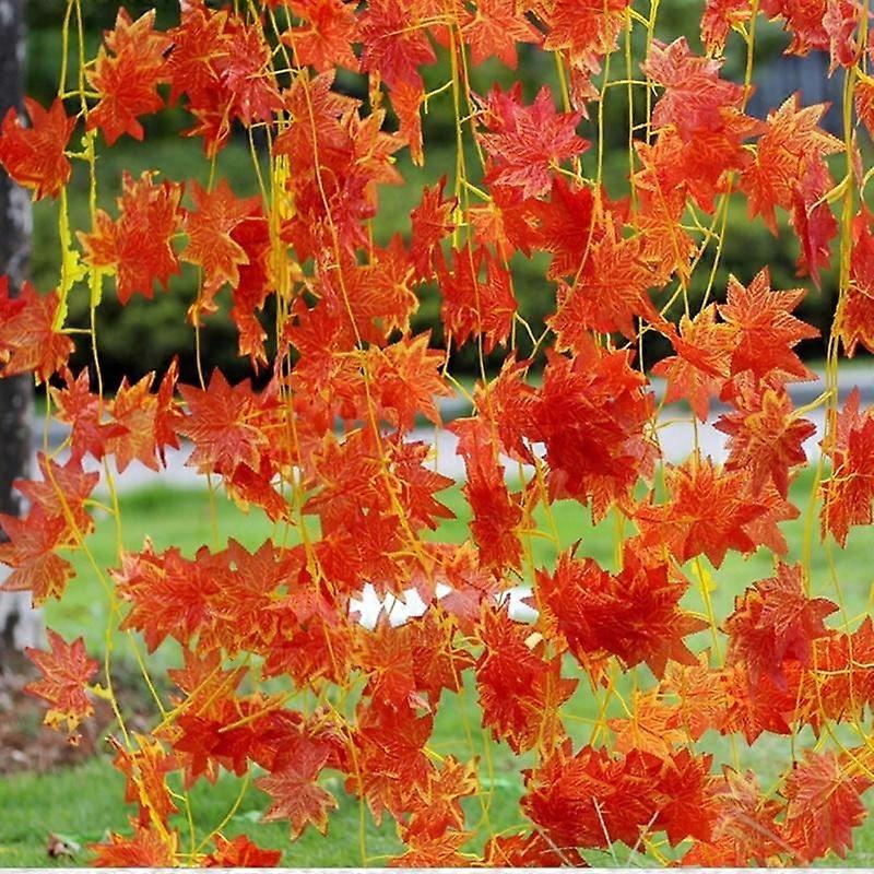 1X Great Artificial Fall Maple Leaf Garland Silk Vine Wedding Garden Decor
