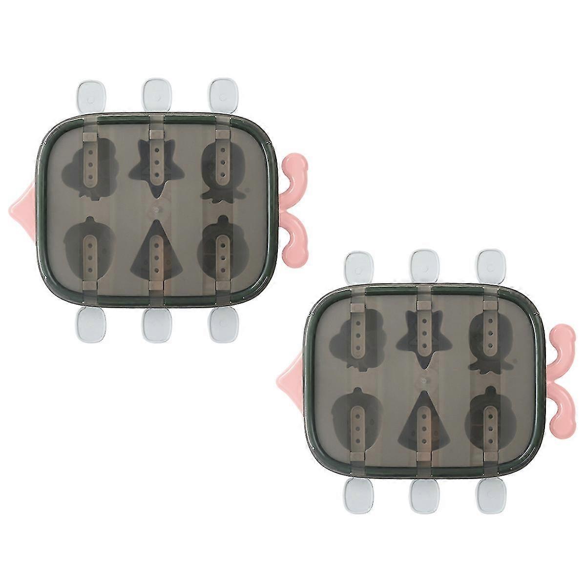 Ice cream mold popsicle silicone, 6 hole popsicle mold, popsicle mold with stem and lid, reusable
