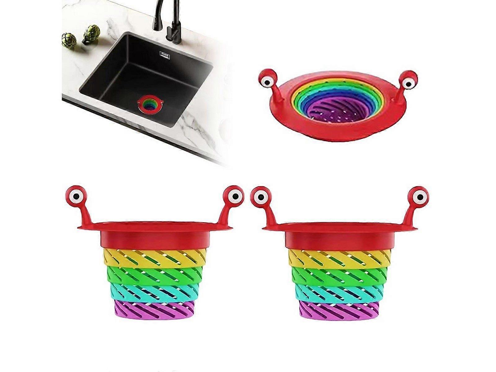2Pcs Retractable Kitchen Sink Strainer Kitchen Residue Filter Sink Stopper