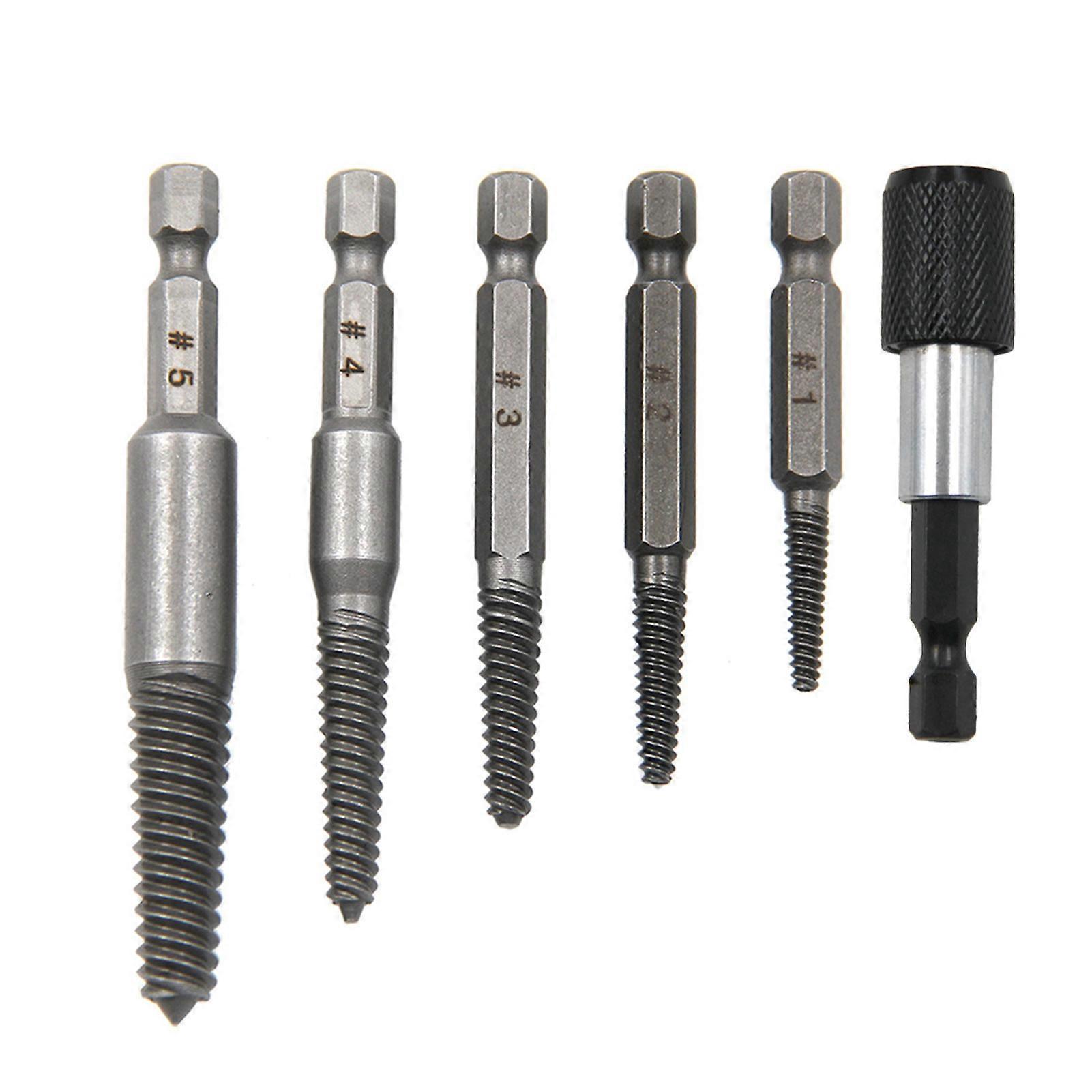 6 Piece Screw-Bolt Extractor Bit Set Heavy-Duty Repair Accessories for Construction Car