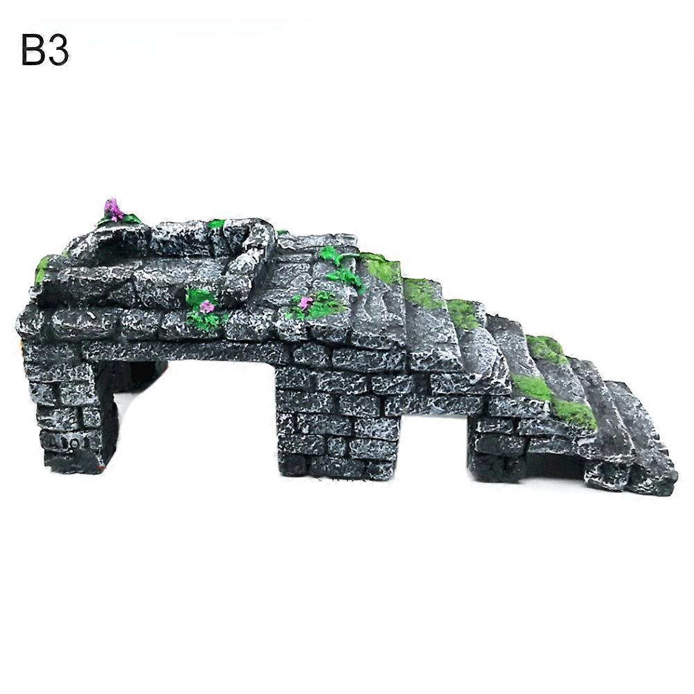 Resin Turtle Step Climbing Terrace Island Reptile Hide Point Aquarium Landscape