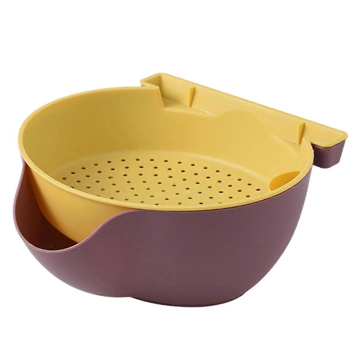 Fruit Vegetable Washing Sink Strainer Basket Ergonomic Strainer Basket Double-Layer Design Food Str