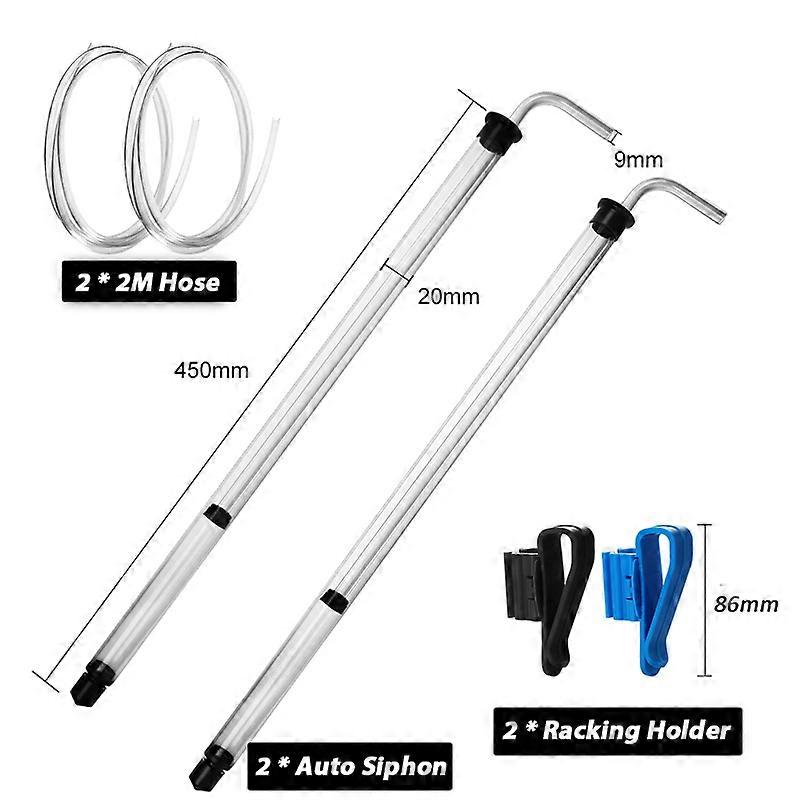 2 PCS Auto Siphon, Home Brewing Siphon Racking Cane,Food Grade Material Beer Transfer Tools with 5/16 '' Hose and Siphon Holder