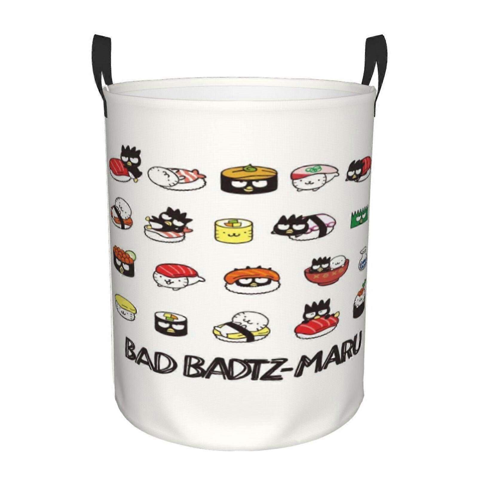 Badtz Maru 3d Graphic Flame Laundry Basket Fire Flame Clothes Hamper Storage With Handle-SYS27506