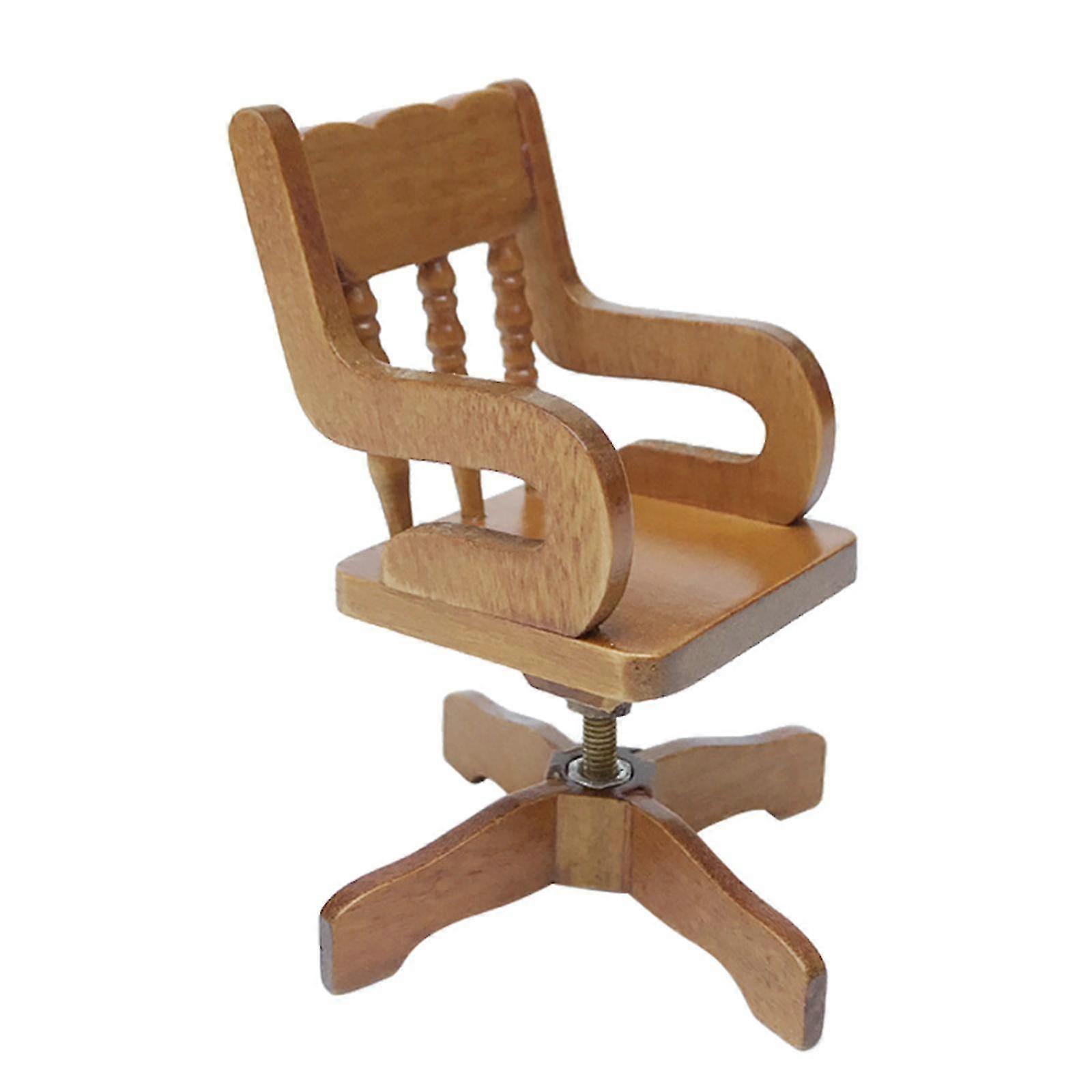 Puppenhaus Holz Drehbarer Schreibtischstuhl