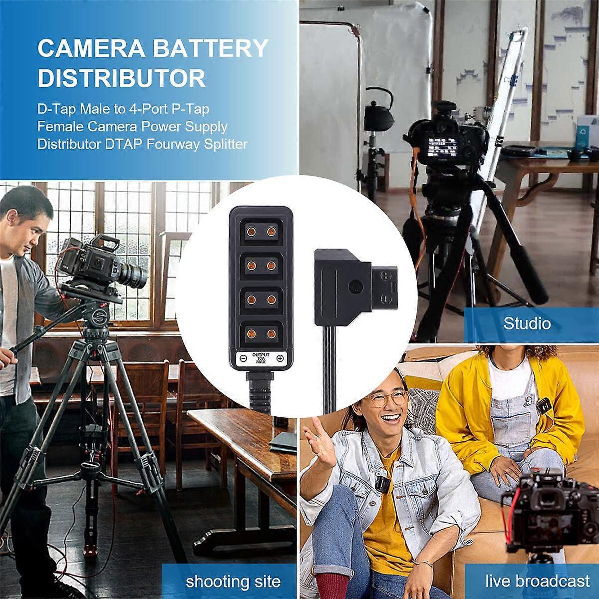 D-Tap-Stecker auf 4-Port P-Tap-Buchse Kamera-Stromversorgungsverteiler DTAP Vierfach-Splitter