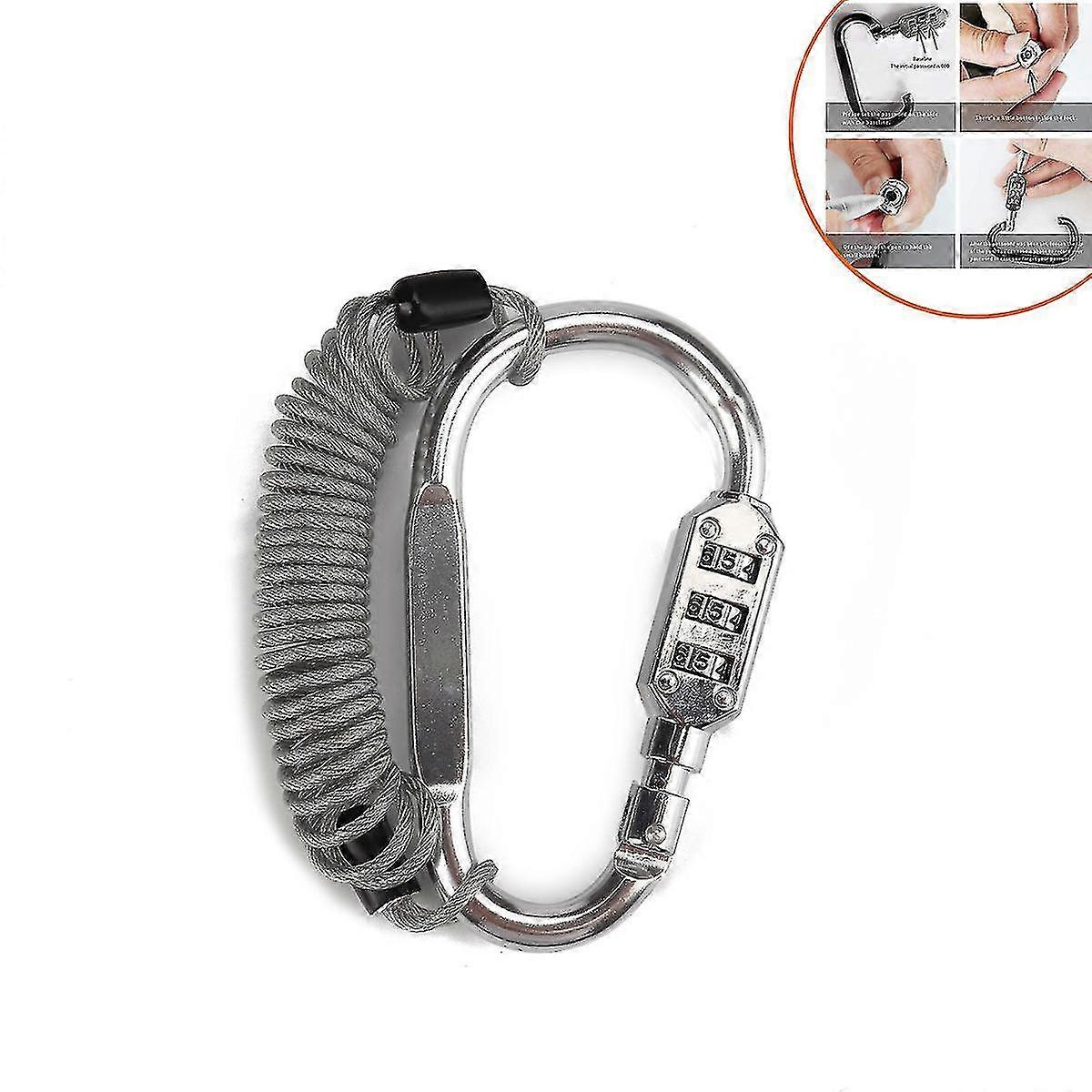 Helmet Lock Anti-theft Rope Motorcycle / Mountain Bike Wire Rope Lock Portable Password Lock Orange