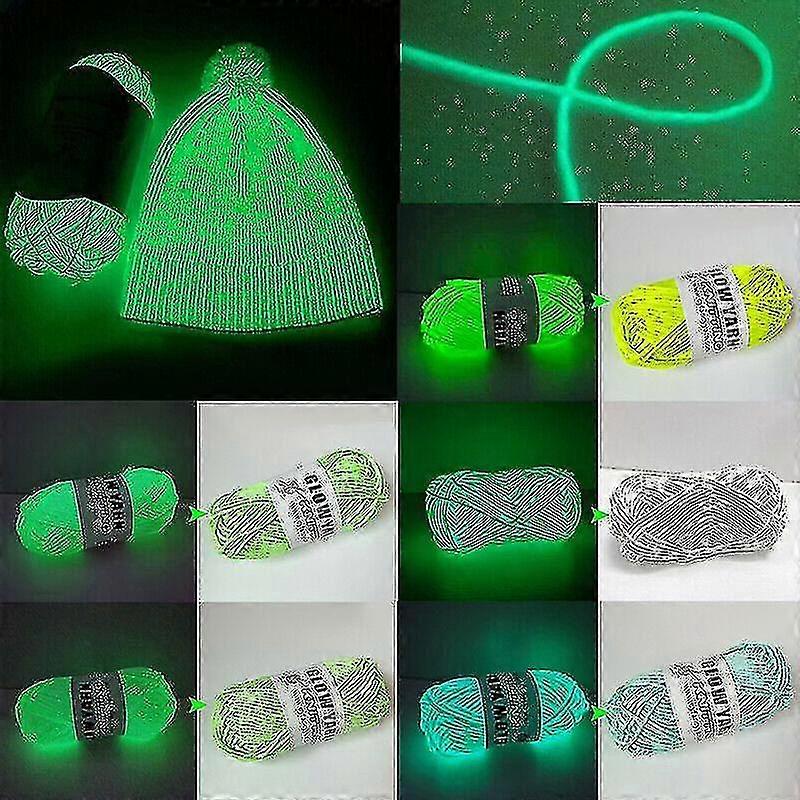 Luminous Wool Diy Woven Hand-knitted Polyester Diy Yarn Glow In The Dark Woolen( Color : G004 )