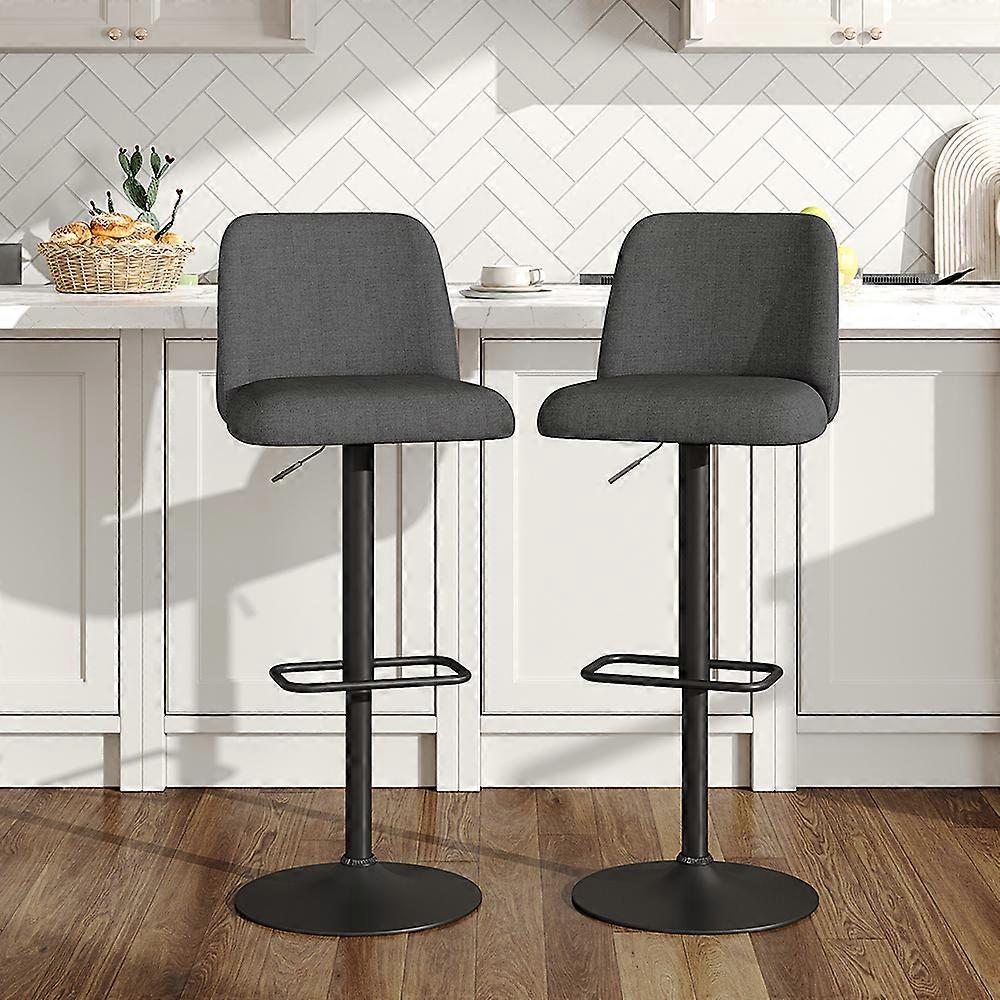 2 Set Swivel Counter Bar Stools with Mid Backrest