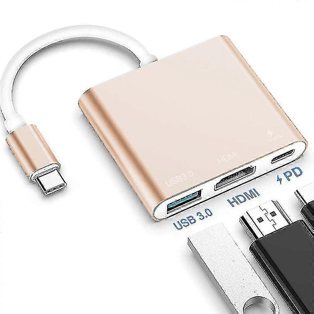 Type C-adapter, USB 3.1-hub (compatibel met USB-C Thunderbolt 3-poort) naar USB 3.0 Hdmi