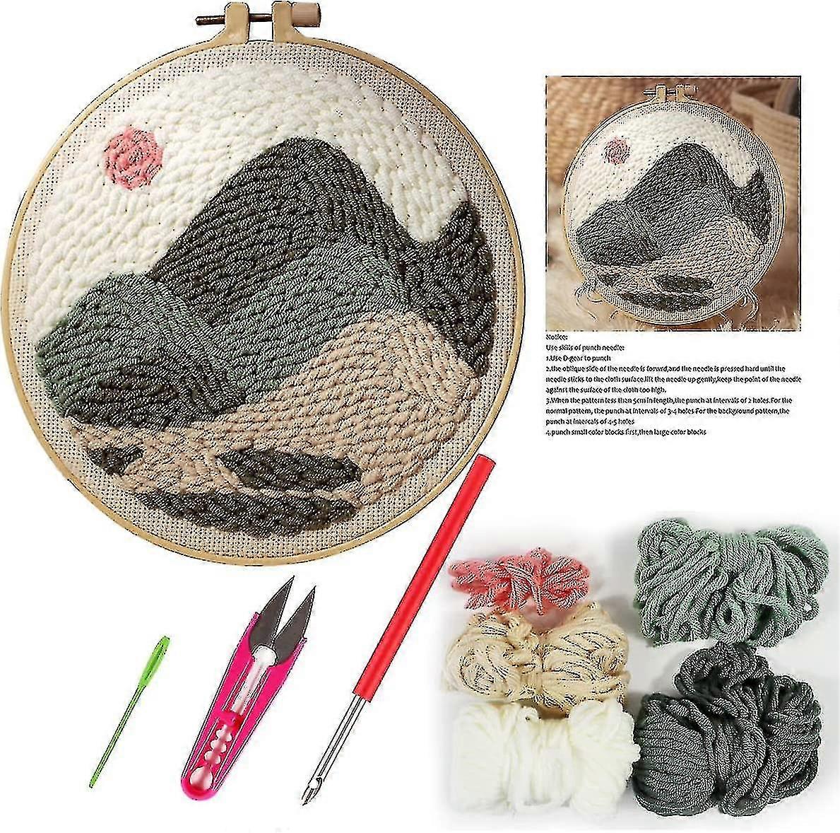 لكمة إبرة التطريز كاتب مجموعات دي إبرة الحرفية التطريز العرض للبالغين المبتدئين (عرض)