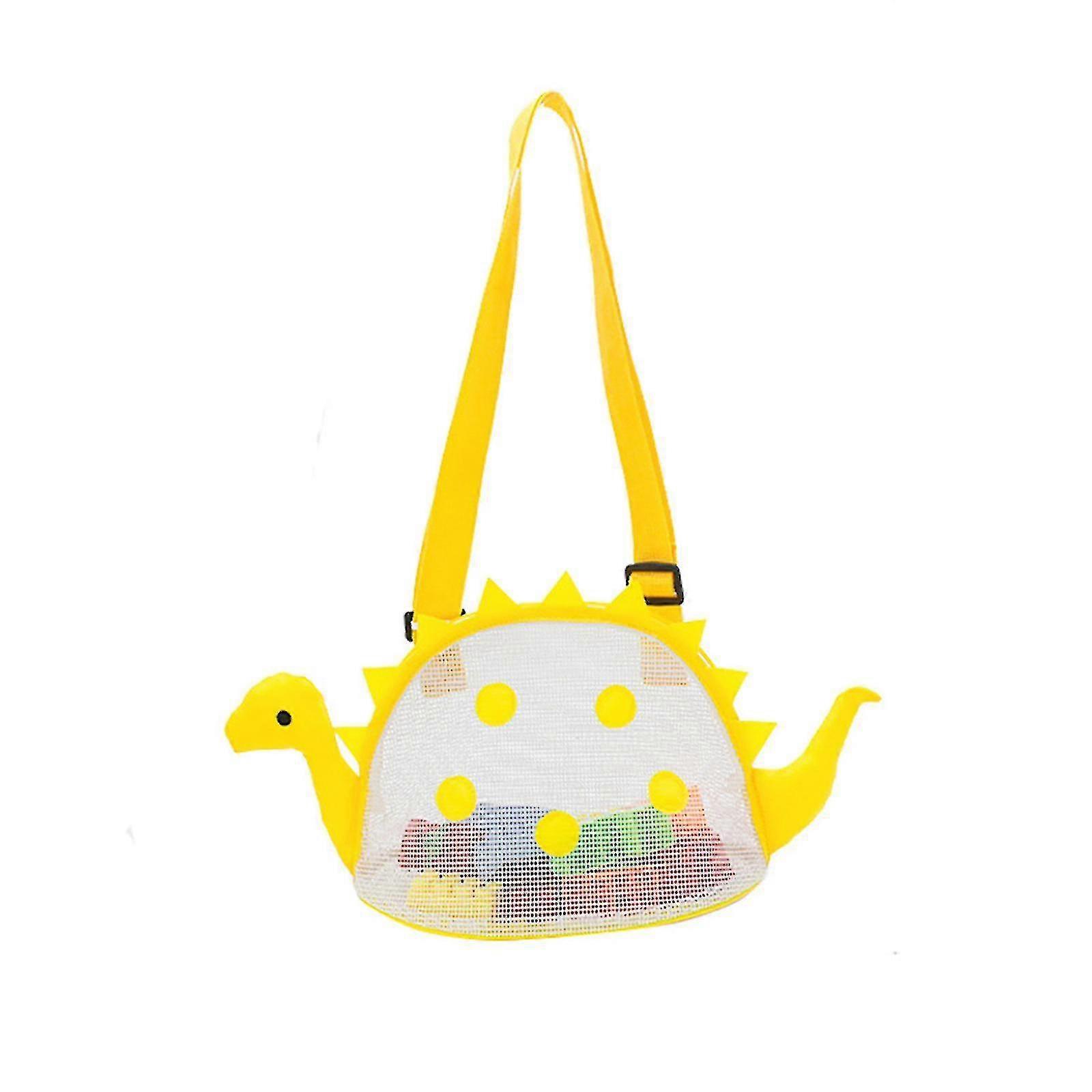 Dinosaur Shaped Shell Collecting Bag With Adjustable Carrying Straps-yellow