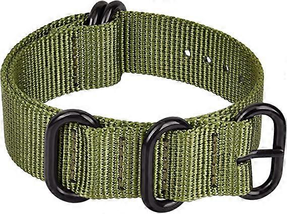 22mm Military Ballistic Nylon Strap With Black Heavy Buckle Watch Band (Glossy Buckle)