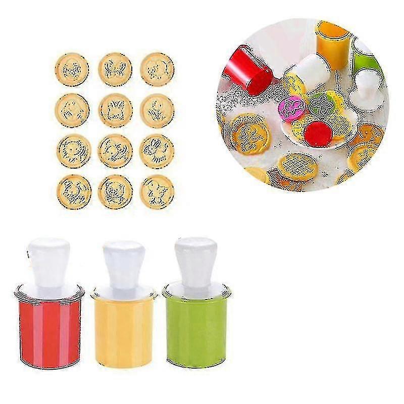6pcs Diy Cookie Stamp Mold Embossing Mold Cookie 3d Cutter Cake Tool Kitchen