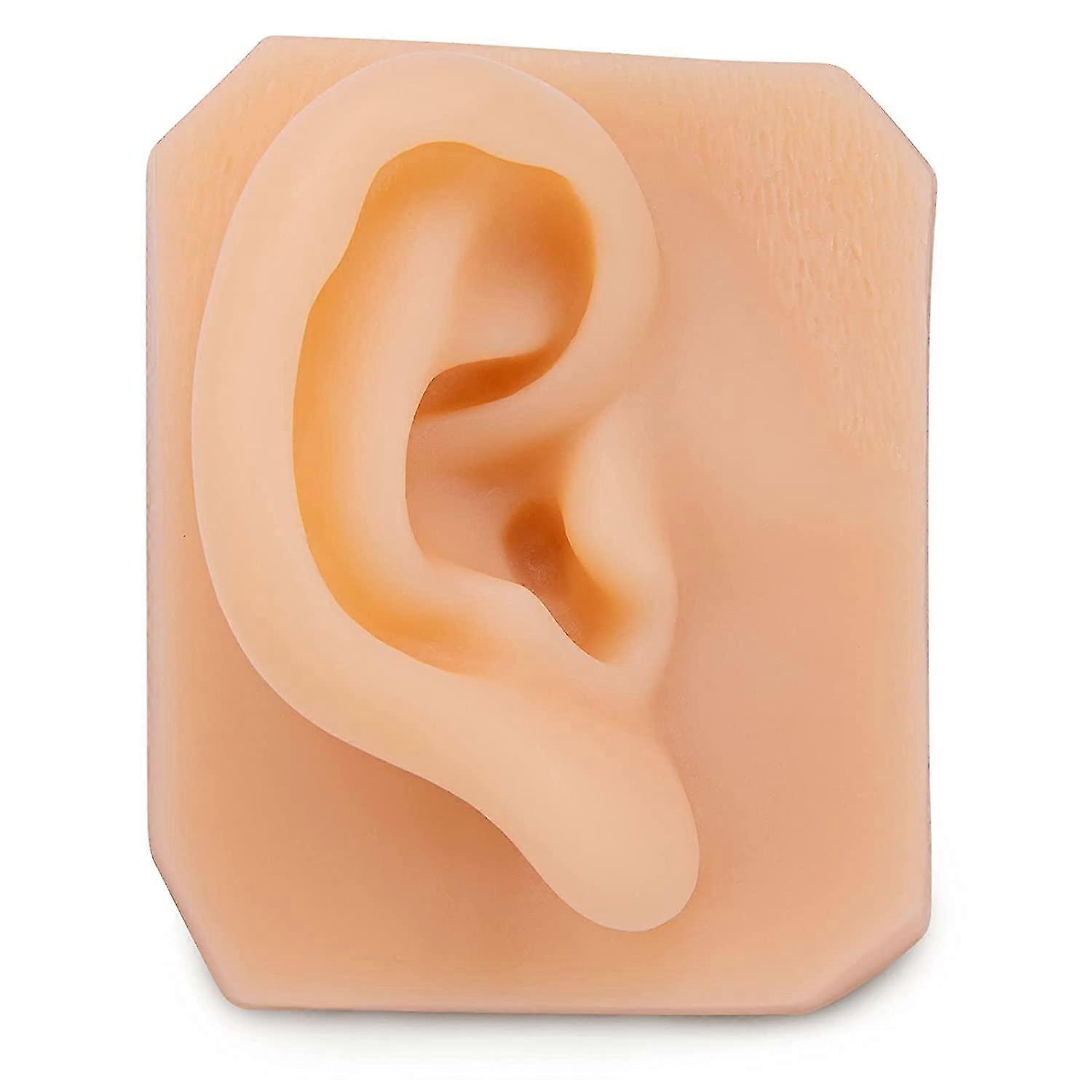 Soft Silicone Right Ear Model for Practicing Suture for Jewelry Display, Silicone Ear for Teaching