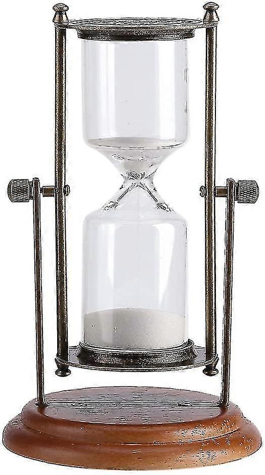 Rotating Metal Hourglass Clock With 15 Minute Interval Decorative Desk Coffee