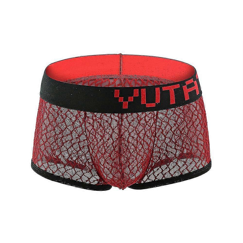 Män Mesh andas boxare briefs underkläder trosor bulge påse kalsonger