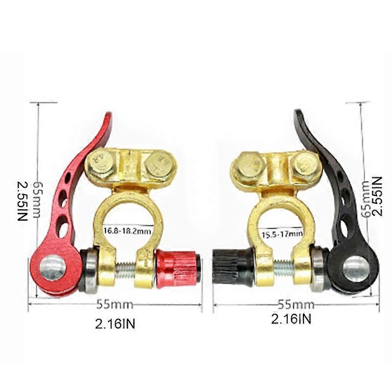 2x Battery Brass Terminal Quick Release Adjustment Disconnect Connector Clip Car Ship Pure Copper Battery Clip