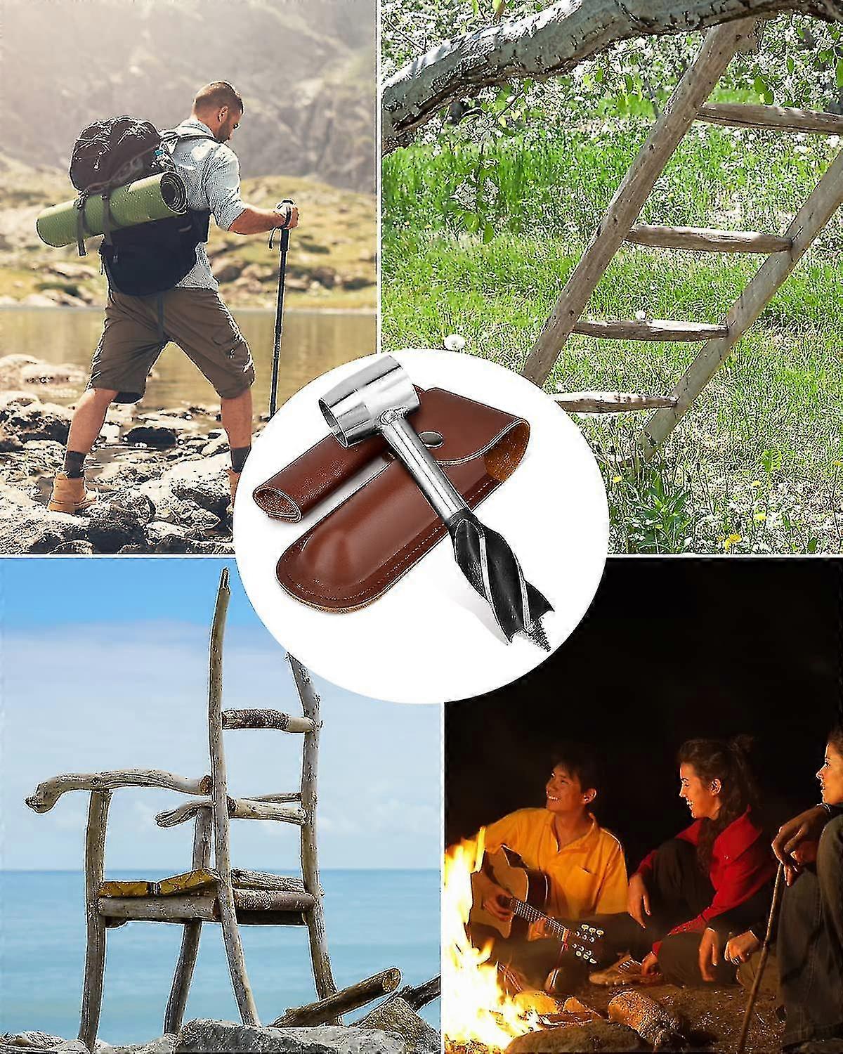 Manual Auger Drill Bushcraft Survival Tool Hand Auger Settlers Wrench For Backpacking