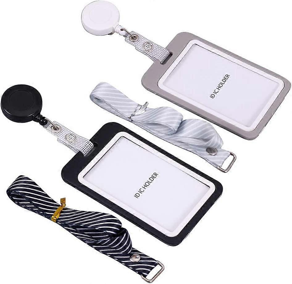 Multicolor Card Holders Retractable Card Holders with Retractable Clip Perfect for Business Card, Student ID, Driver's License, Insurance Card, 2Pcs