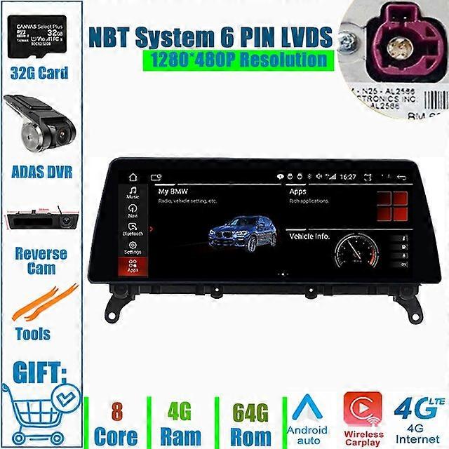 Oyuncu Android 12 Multimedya Otomatik QLED Ekran Araba Radyo Stereo BMW X3 X4 F25 F26 2011-2016 CIC NBT Sistemi BT GPS Navigasyon
