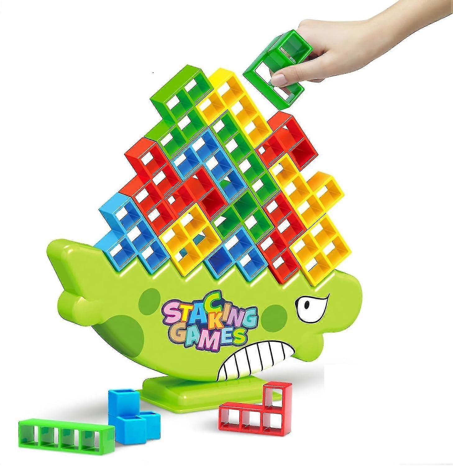 64pcs Tetra Tower Balance Stacking Blocks Game,stack Attack Game Board Games Kids & Adults Team Building Tower Game Toy