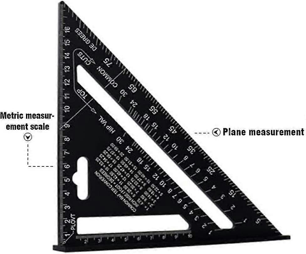 7 Inch Aluminum Alloy Triangle Ruler Square Protractor High Precision Measuring Tool For Engineer Carpenter