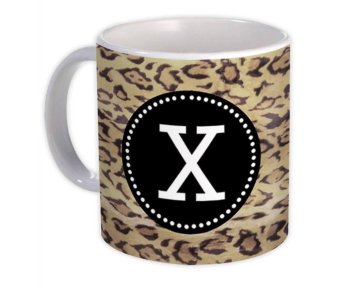 Gift Mug: Monogram Letter X Cheetah