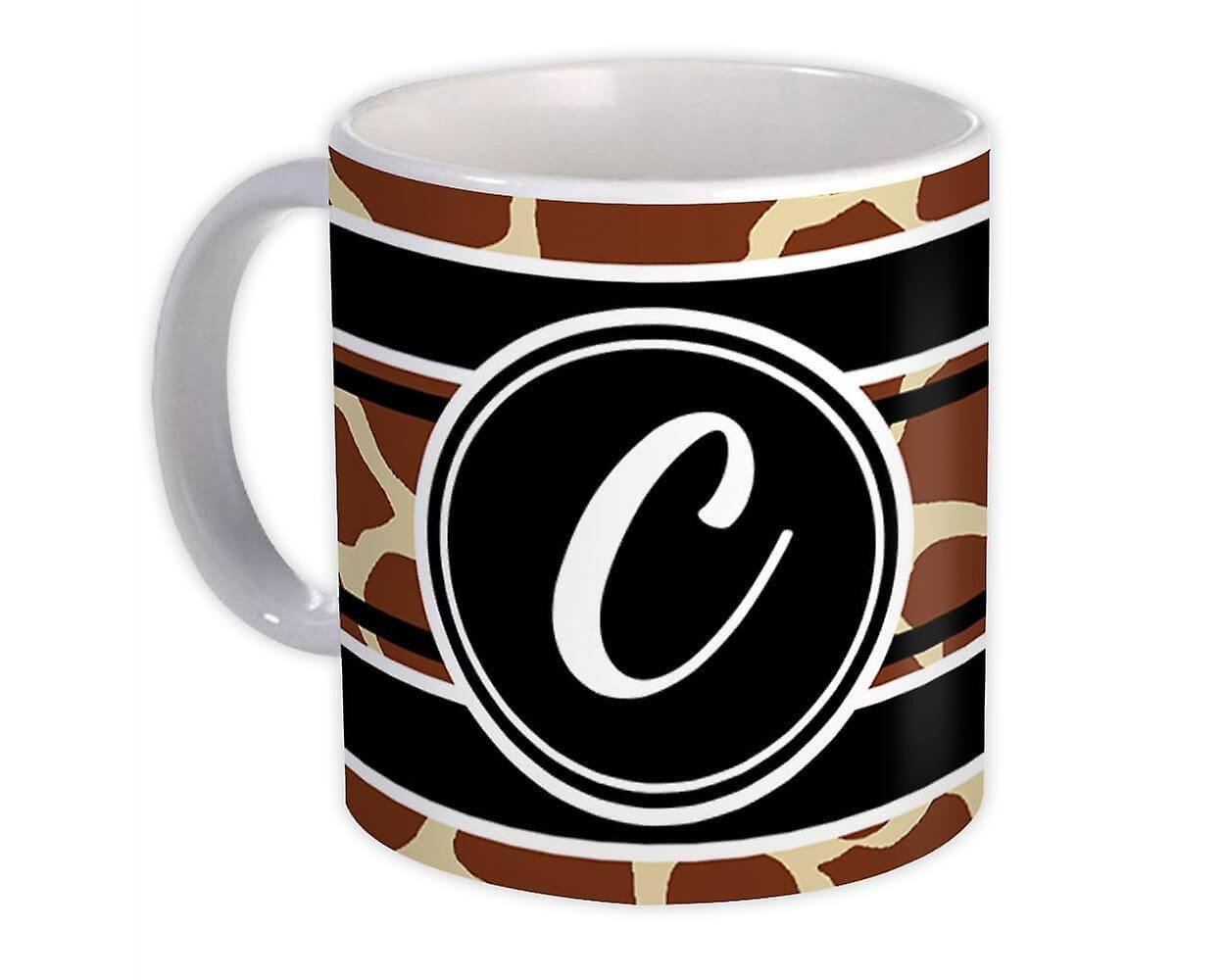 Gift Mug: Monogram Letter C Giraffe