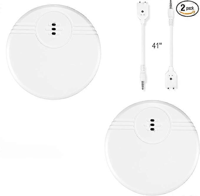 גלאי נזילות מים 135dB (כולל סוללות וכבל), לבן 2-Pack, למרתפים, חדרי אמבטיה, מכבסות, מטבחים, מוסכים ועליות גג