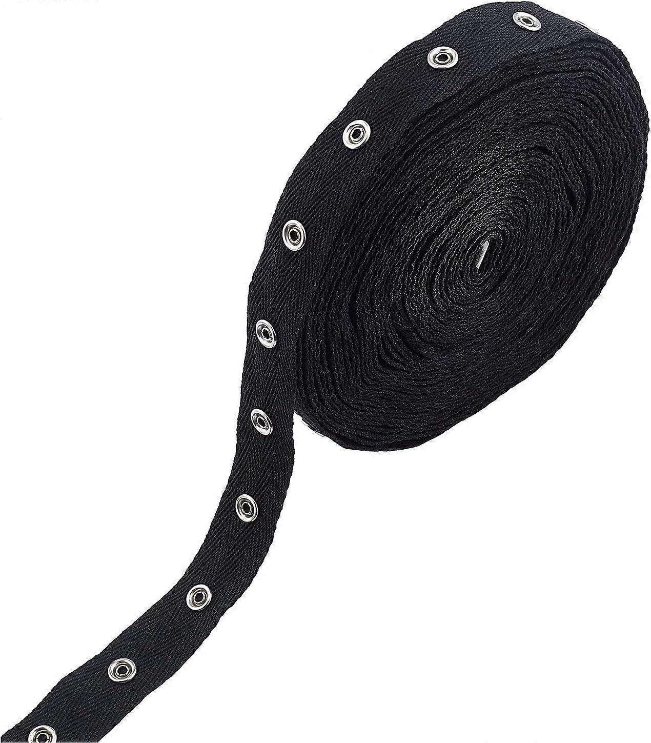 10 Yards Snap Button Tape Trim Sewing Snaps Buttons Zipper Fastener Replacement with Metal Buttons for Sewing DIY Black