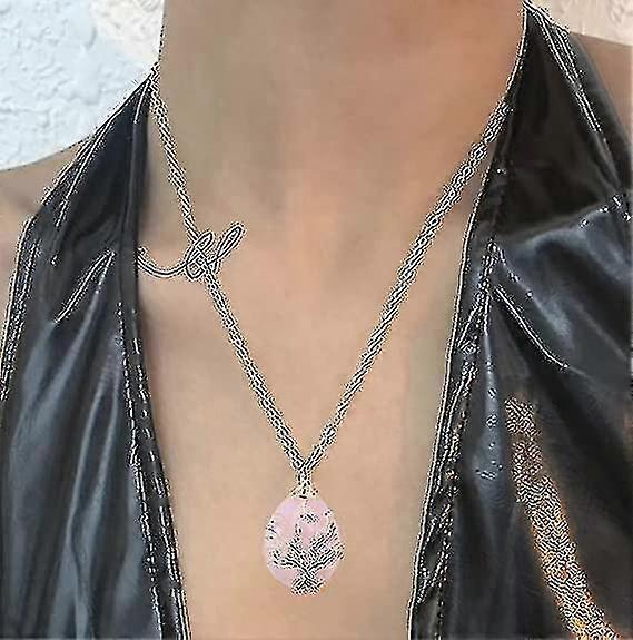 Tree Of Life Necklace Hexagonal Crystal Water Drops With Chains