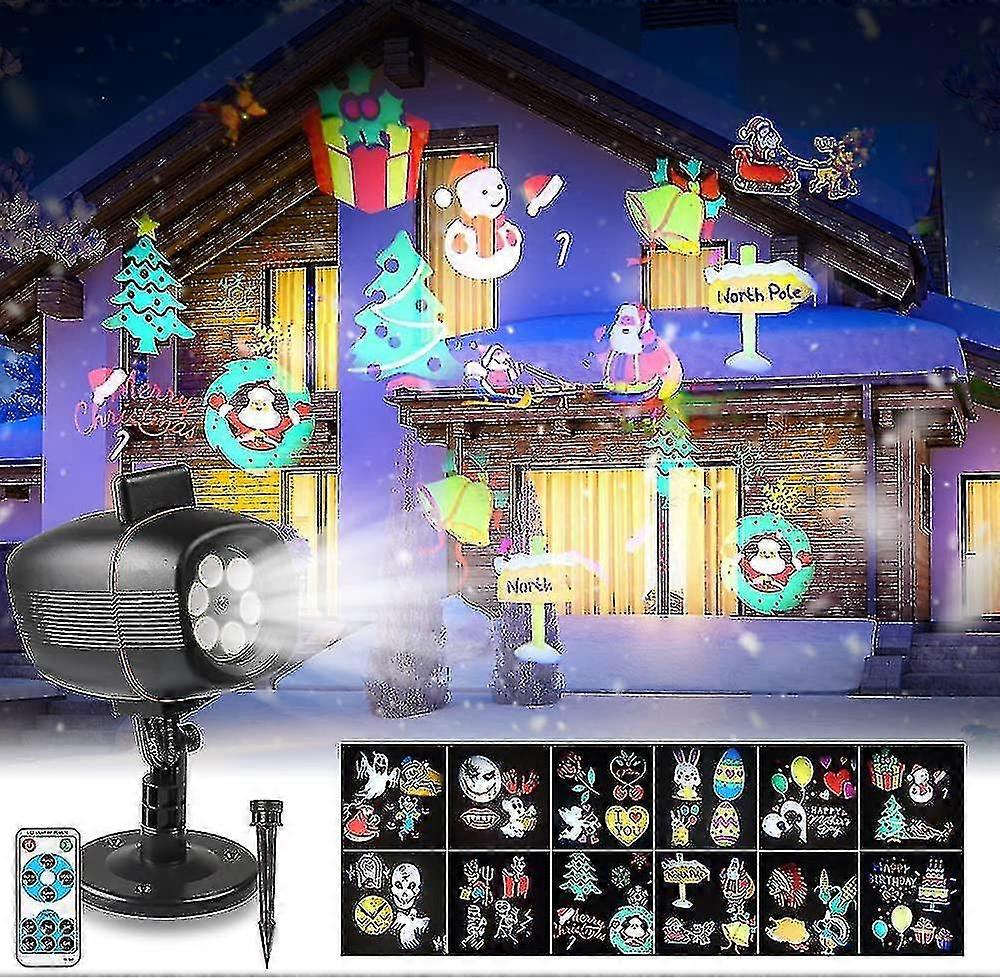 17 Patterns Rotating Snowflake Led Projector Christmas Spotlight