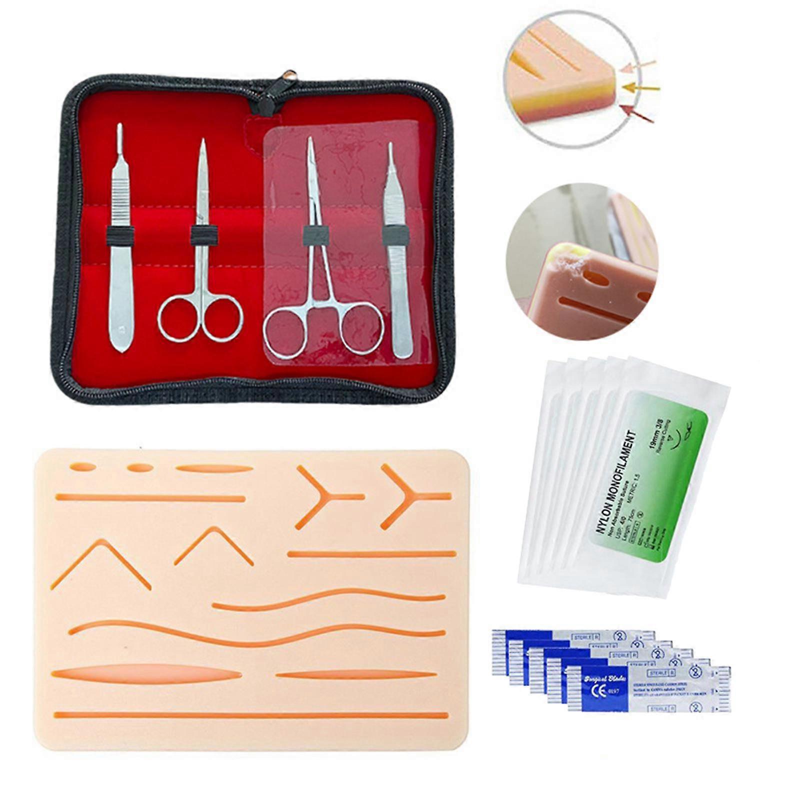 Suture Practice Kit Silicone 3 Layer Suturing Pad 5  for Teaching Aid