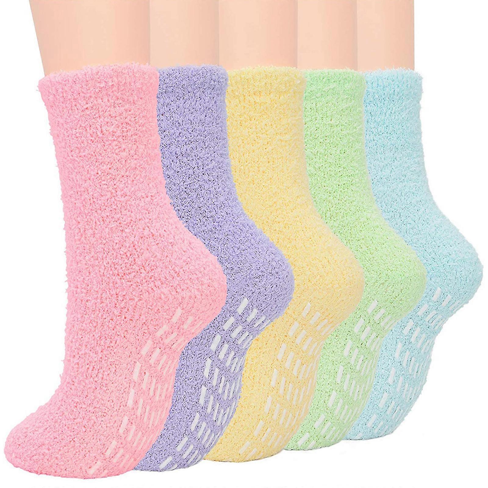 Footies Slipper Socks for Women, Grip Socks Thick Winter Fluffy