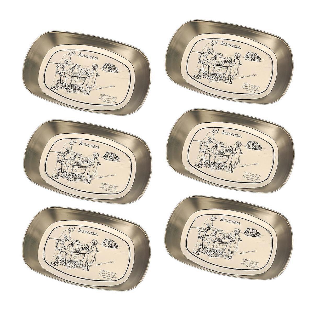 6 Pack Nordic Retro Small Tray Snack Plate Hotel Cutlery Pasta Plate