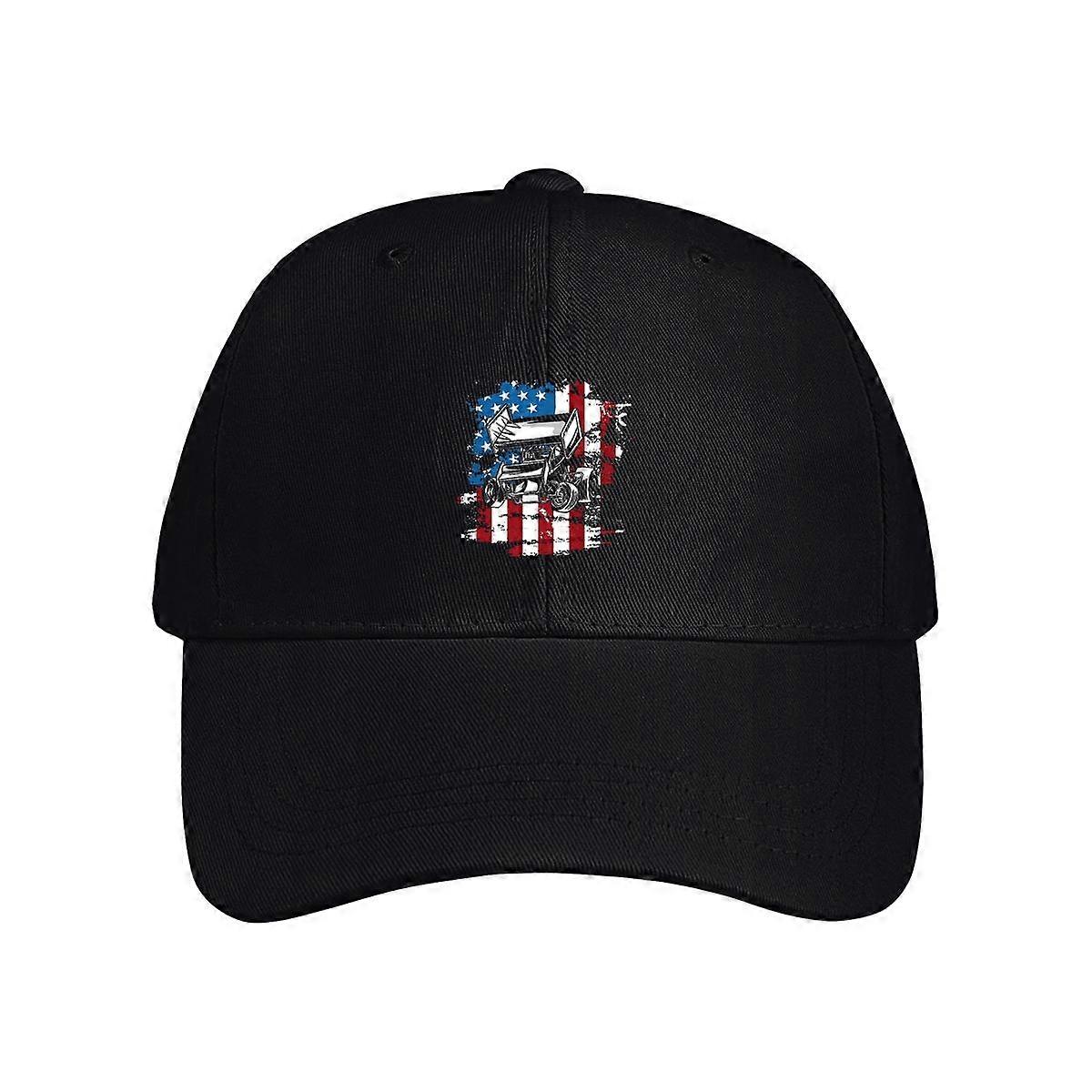Dirt Track Racing Us Flag Baseball Cap