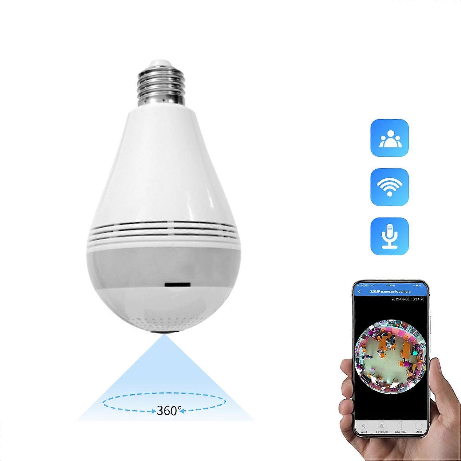 360 Wifi Panorama Camera Bulb 960MP Panoramic Night Vision Two Way Audio Home Security Video Surveillance Lamp Wifi Camera