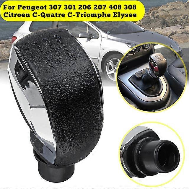 Car Interior 5 Speed Gear Shift Knob For Peugeot 306 307 301 206 207 408 308 508 2008 C4L C2 For Citroen C-Quatre C-Triomphe Elysee