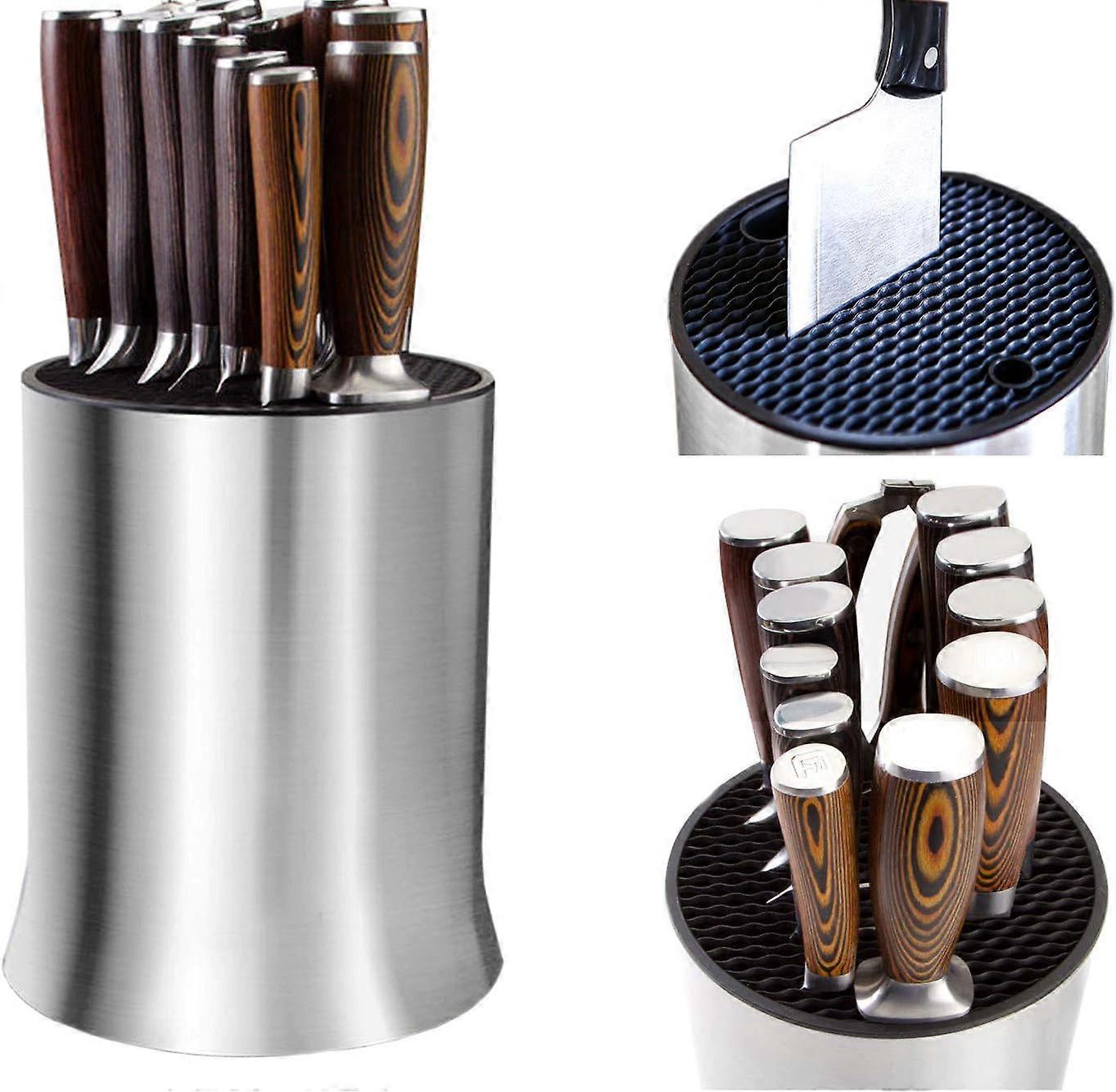 Stor universell knivholder Avtakbar for enkel rengjøring Unik slisset design beskytter blader i rustfritt stål