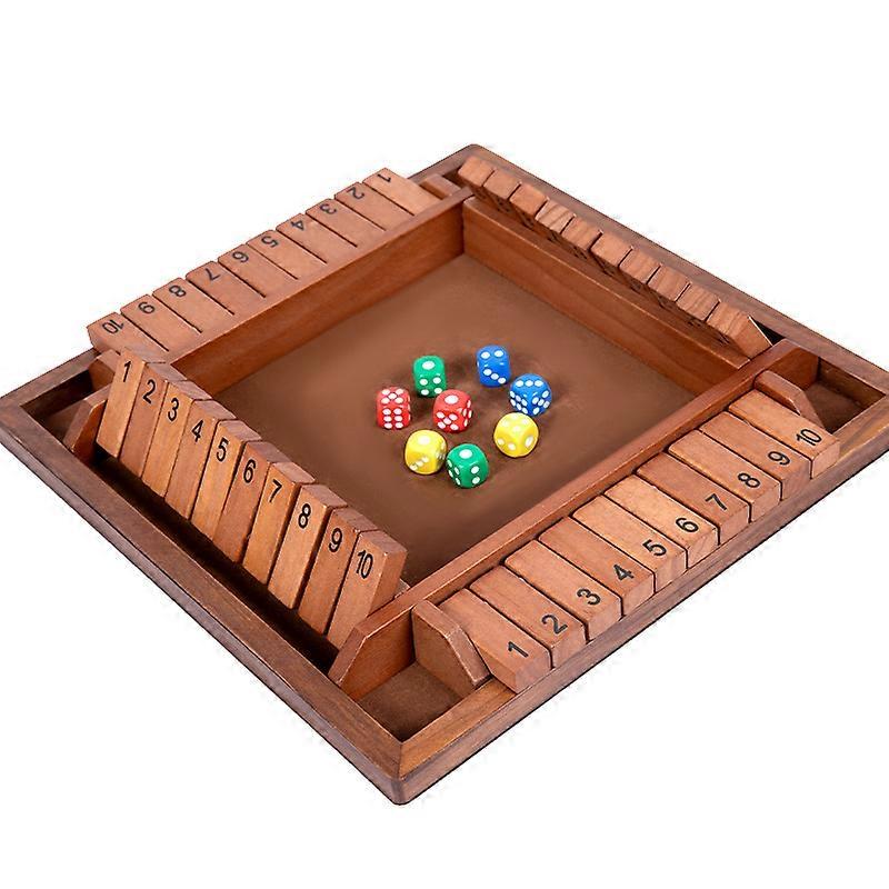 Close the Box Game Wooden Close the Box Number Dice Game for 1-4 Players Classic Tabletop Board Game Math Game for Kids Learning Addition