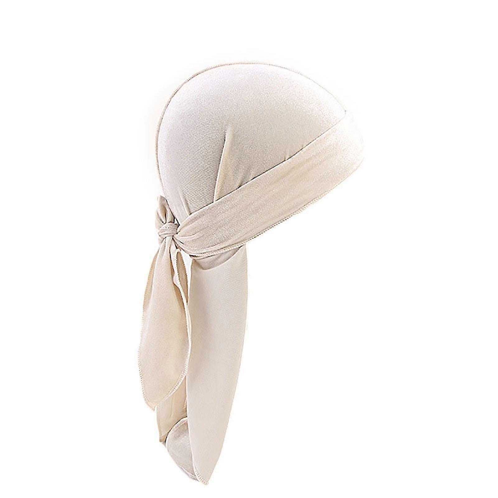 Durag Cap Solid Color Ultra Soft Keep Warm Velvet Men Women Head Wrap With Long Tail For Winter