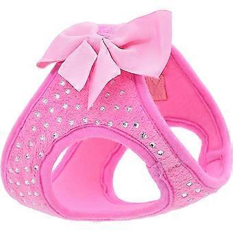 Veeki Pink Girl Dog Harness Small Cute Puppy Harness With Bow, Bust 16.53", Neck 14.96", Suitable For Small Dogs