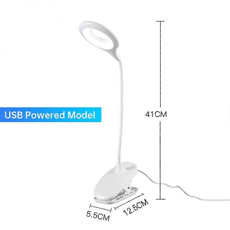aste USB Flexible Gooseneck LED Desk Lamp, Portable Night Light, No Strobe Clip Holder, Study Touch Lamp