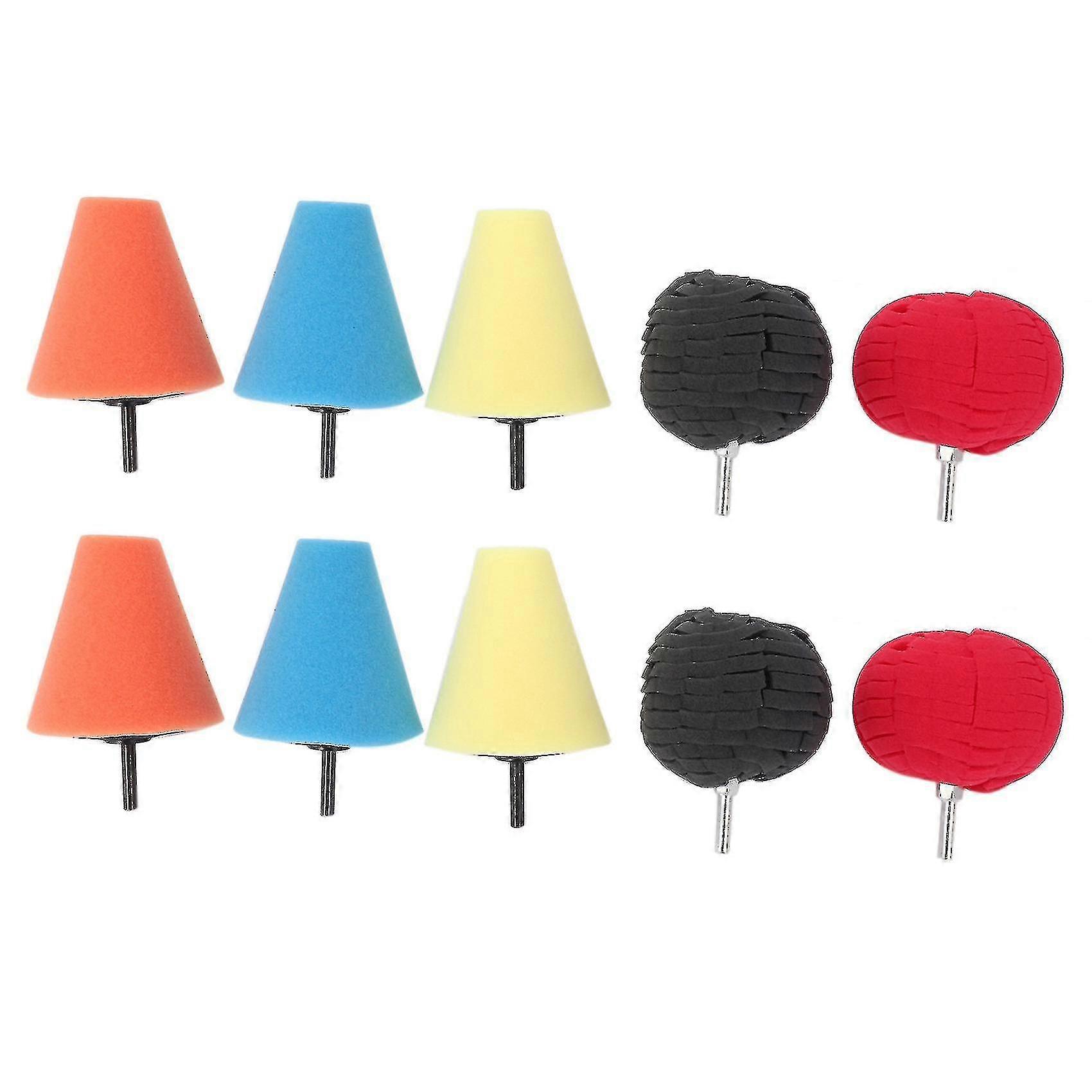 3pcs Cone Foam Pads + 2pcs Hub Wheel Polishing Pad Kit