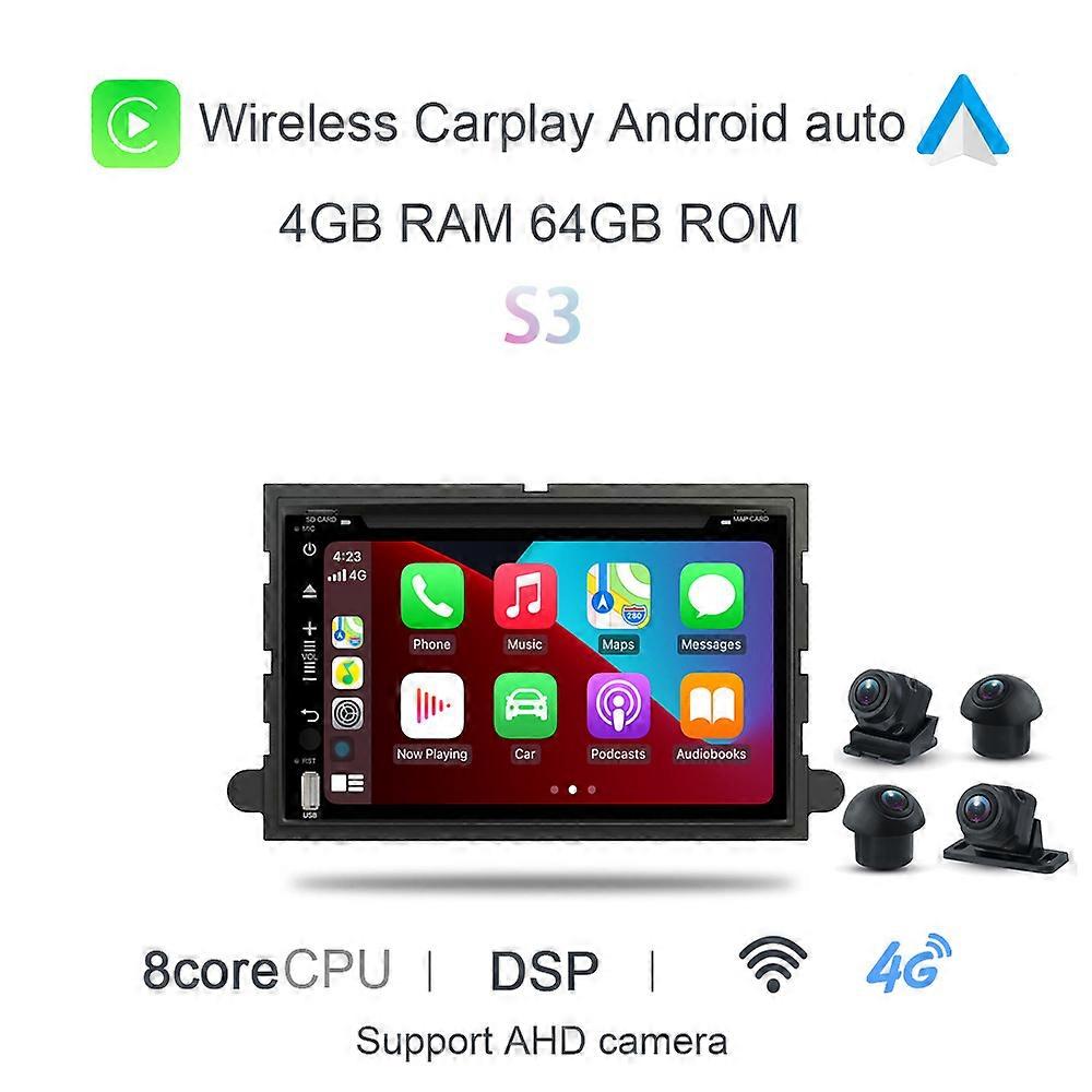 720P 6 GB + 128 GB 360 Carplay IPS Android 12.0 Samochodowy odtwarzacz DVD GPS WIFI Radio stereo dla Ford Fusion Explorer F150 Edge Expedition