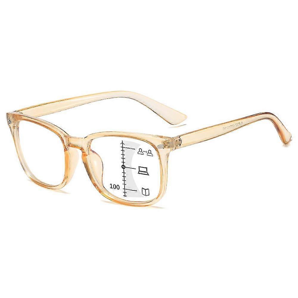Tikuajgift Square Progressive Multifocus Reading Glasses Anti Blue Light Presbyopic Glasses Spring H