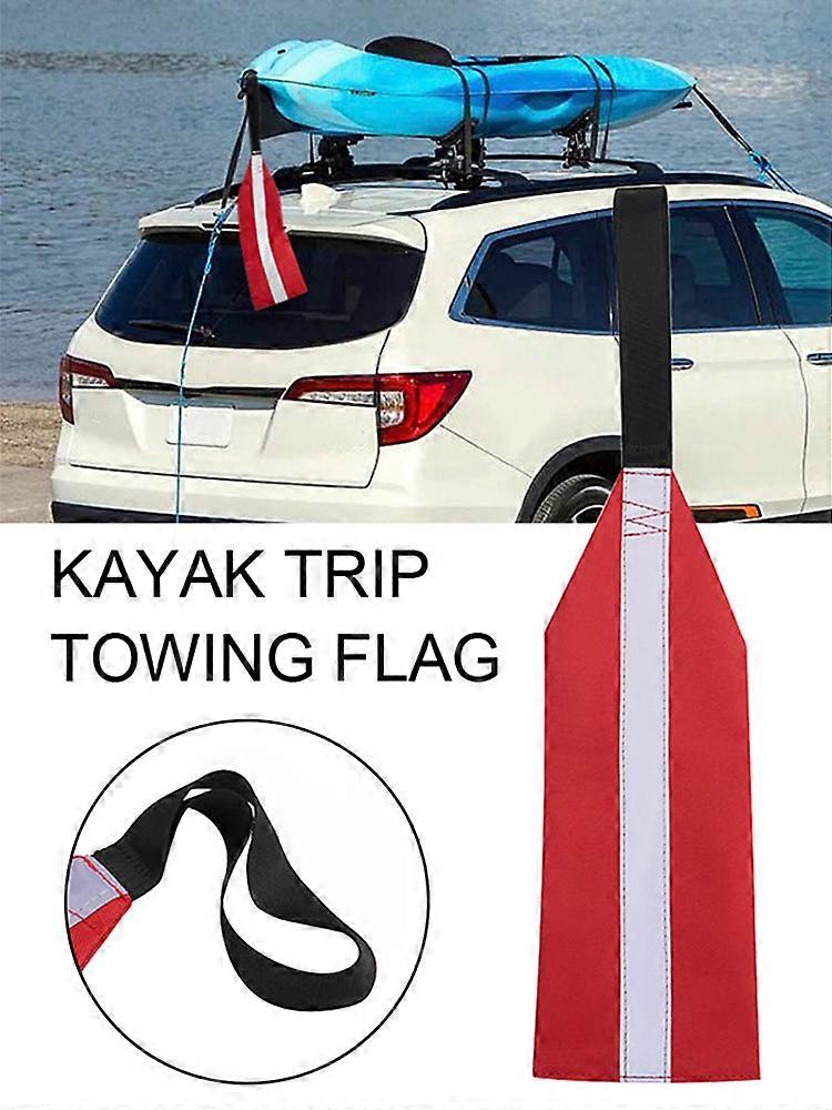 2023 New Kayak Safety Flag with Webbing, Lightweight & Collapsible, High Visible & Warning, Tear-resistant Oxford Cloth Material