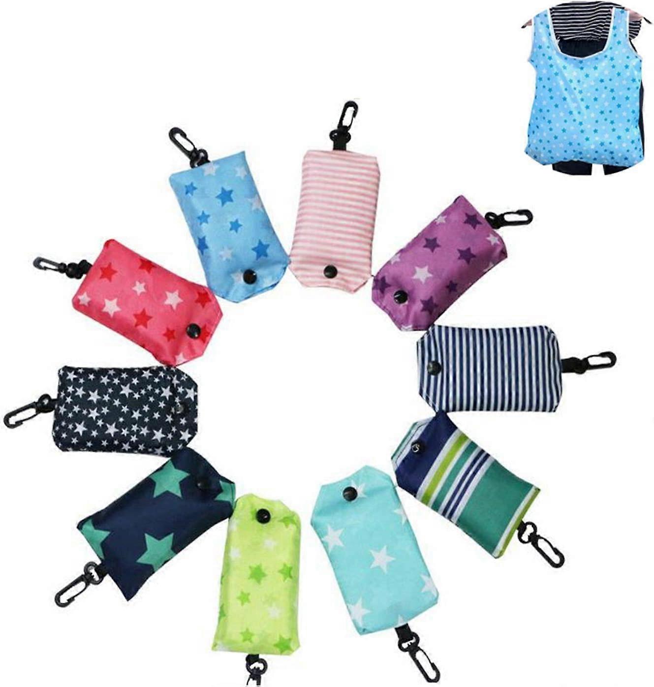 5 PCS bolsas de compras reutilizables portátiles bolsas de compras reutilizables plegables para compras, al aire libre, camping