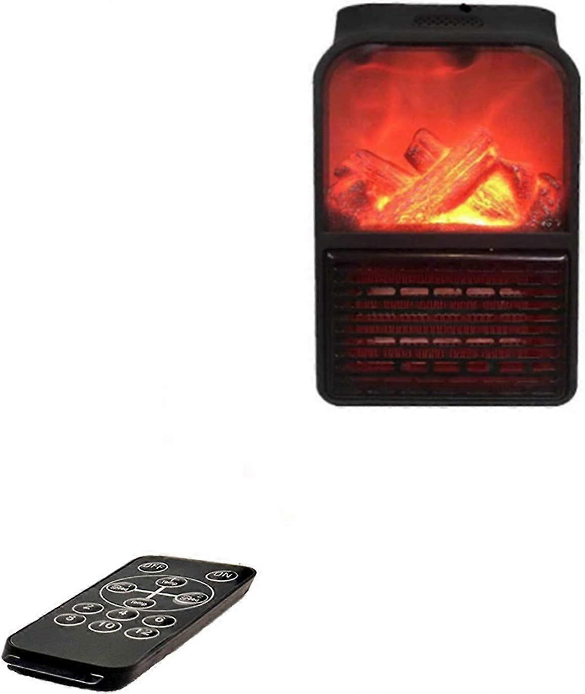 Mini Fan Heater, Fast Heater, Electric Heater Heating, Simulated Flame, 900W Wall Mount with Adjusta
